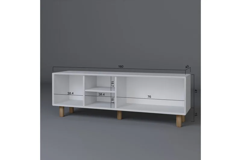 Kuniyoshi TV-benk 160 cm - Hvit - Møbler - TV- & Mediamøbler - TV benk & mediabenk