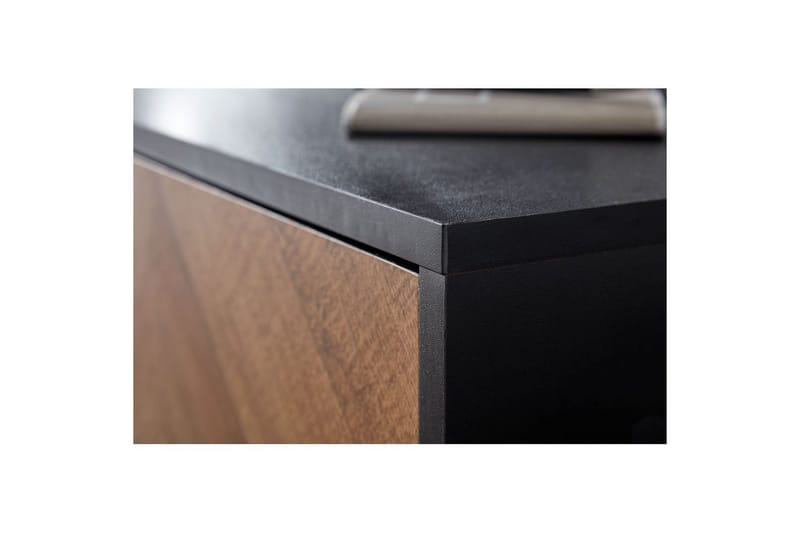 Lavbord Wohnling Eikentre foliert med 2 dører oppbevaringsbrett metallben landlig stil - Møbler - TV- & Mediamøbler - Mediestativ & veggfeste - TV-veggfeste