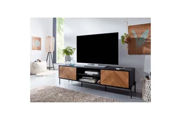 Lavbord Wohnling Eikentre foliert med 2 dører oppbevaringsbrett metallben landlig stil - Møbler - TV- & Mediamøbler - Mediestativ & veggfeste - TV-veggfeste