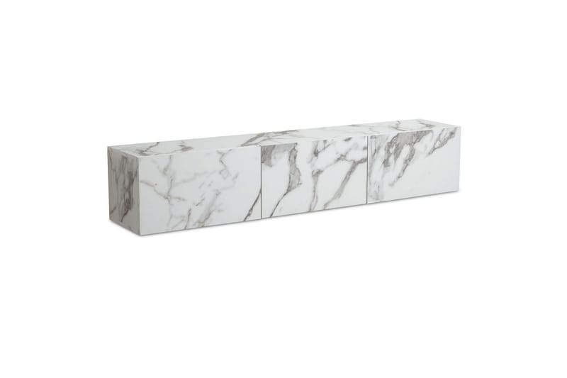 Lavbord Wohnling Foliert oppheng med klaffdør Moderne Marmor, Hvit, 160 cm - Marmor, Hvit, 160 cm - Møbler - TV- & Mediamøbler - Mediestativ & veggfeste - TV-veggfeste