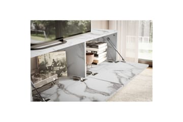 Lavbord Wohnling Foliert oppheng med klaffdør Moderne Marmor, Hvit, 160 cm - Marmor, Hvit, 160 cm - Møbler - TV- & Mediamøbler - Mediestativ & veggfeste - TV-veggfeste