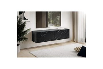 Lavbord Wohnling Foliert oppheng med klaffdør Moderne Marmor, Svart, 120 cm - Marmor, Svart, 120 cm - Møbler - TV- & Mediamøbler - Mediestativ & veggfeste - TV-veggfeste