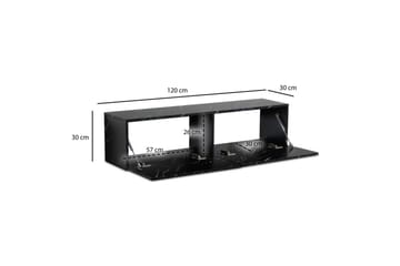 Lavbord Wohnling Foliert oppheng med klaffdør Moderne Marmor, Svart, 120 cm - Marmor, Svart, 120 cm - Møbler - TV- & Mediamøbler - Mediestativ & veggfeste - TV-veggfeste