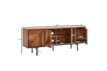 Lavbord Wohnling Heltre med oppbevaring 4 dører push to open landlig stil - Møbler - TV- & Mediamøbler - TV benk & mediabenk