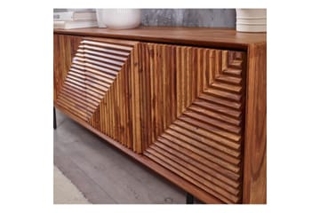 Lavbord Wohnling Heltre med oppbevaring 4 dører push to open landlig stil - Møbler - TV- & Mediamøbler - TV benk & mediabenk