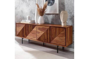 Lavbord Wohnling Heltre med oppbevaring 4 dører push to open landlig stil - Møbler - TV- & Mediamøbler - TV benk & mediabenk