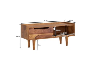 Lavbord Wohnling Massivt tre med oppbevaring 1 dør treben landlig stil - Møbler - TV- & Mediamøbler - TV benk & mediabenk