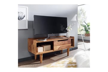 Lavbord Wohnling Massivt tre med oppbevaring 1 dør treben landlig stil - Møbler - TV- & Mediamøbler - TV benk & mediabenk