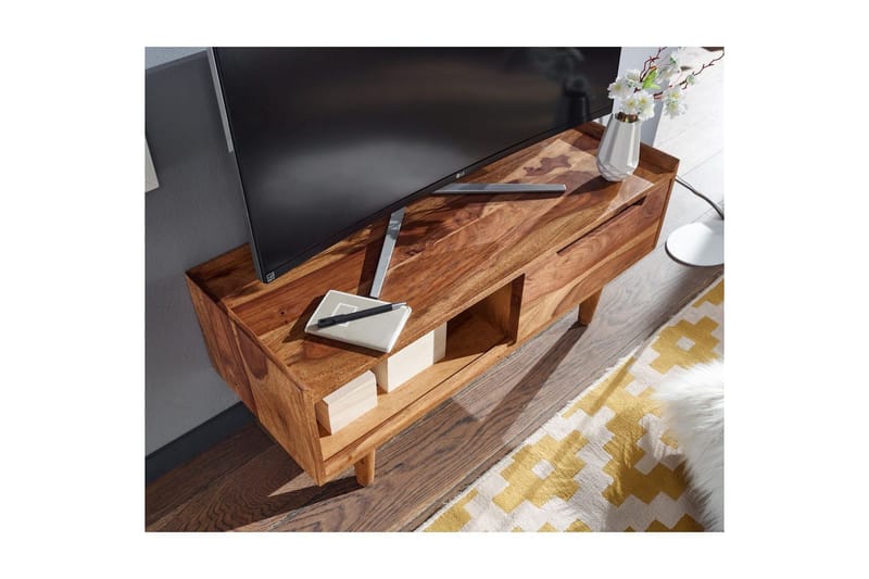 Lavbord Wohnling Massivt tre med oppbevaring 1 dør treben landlig stil - Møbler - TV- & Mediamøbler - TV benk & mediabenk
