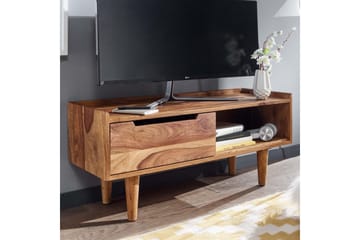 Lavbord Wohnling Massivt tre med oppbevaring 1 dør treben landlig stil - Møbler - TV- & Mediamøbler - TV benk & mediabenk