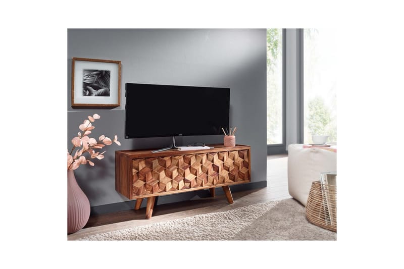 Lavbord Wohnling Massivt tre med oppbevaring 1 klaffedør treben landlig stil - Møbler - TV- & Mediamøbler - Mediestativ & veggfeste - TV-veggfeste