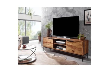 Lavbord Wohnling Massivt tre med oppbevaring 2 dører landlig stil - Møbler - TV- & Mediamøbler - TV benk & mediabenk