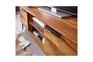 Lavbord Wohnling Massivt tre med oppbevaring 2 dører landlig stil - Møbler - TV- & Mediamøbler - TV benk & mediabenk