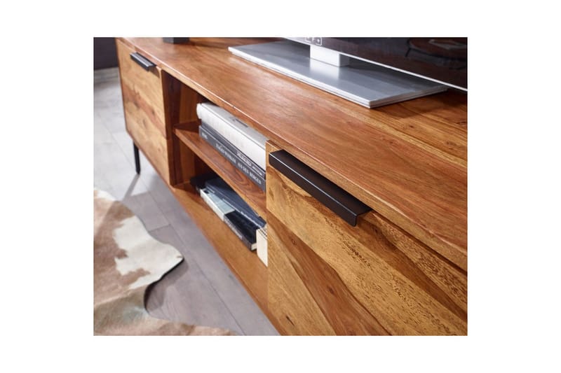 Lavbord Wohnling Massivt tre med oppbevaring 2 dører landlig stil - Møbler - TV- & Mediamøbler - TV benk & mediabenk