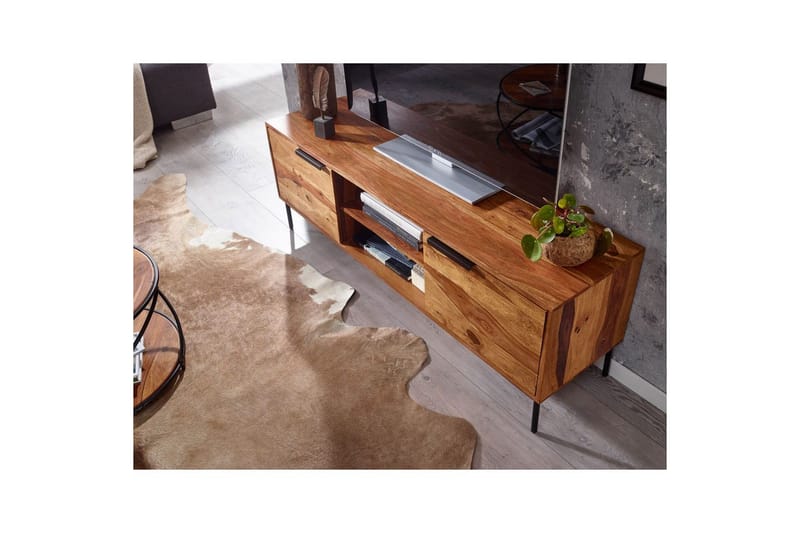 Lavbord Wohnling Massivt tre med oppbevaring 2 dører landlig stil - Møbler - TV- & Mediamøbler - TV benk & mediabenk