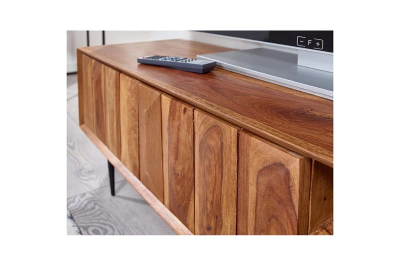 Lavbord Wohnling Massivt tre med oppbevaring 2 dører push to open landlig stil - Møbler - TV- & Mediamøbler - TV benk & mediabenk