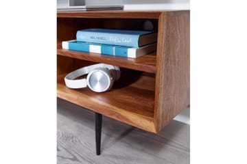 Lavbord Wohnling Massivt tre med oppbevaring 2 dører push to open landlig stil - Møbler - TV- & Mediamøbler - TV benk & mediabenk