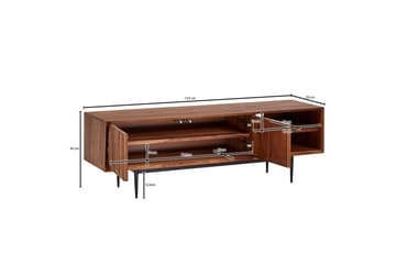 Lavbord Wohnling Massivt tre med oppbevaring 2 dører push to open landlig stil - Møbler - TV- & Mediamøbler - TV benk & mediabenk