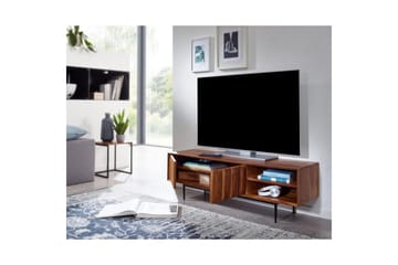 Lavbord Wohnling Massivt tre med oppbevaring 2 dører push to open landlig stil - Møbler - TV- & Mediamøbler - TV benk & mediabenk