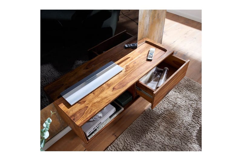 Lavbord Wohnling Massivt treoppheng med én skuff, landlig stil - Møbler - TV- & Mediamøbler - TV-hylle