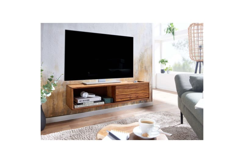 Lavbord Wohnling Massivt treoppheng med én skuff, landlig stil - Møbler - TV- & Mediamøbler - Mediestativ & veggfeste - TV-veggfeste