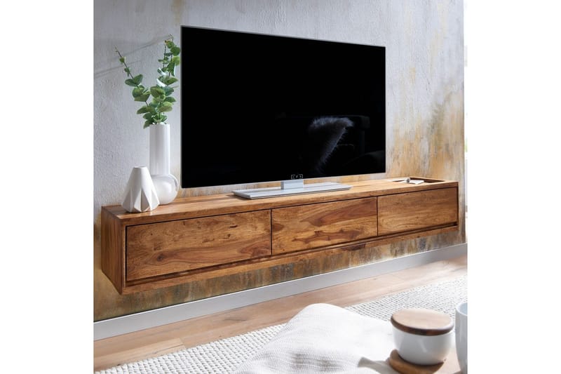 Lavbord Wohnling Massivt treoppheng med 3 skuffer, landlig stil - Møbler - TV- & Mediamøbler - Mediestativ & veggfeste - TV-veggfeste