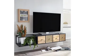 Lavbord Wohnling Metall Hengende med 3 Skuffer i Massivt Tre Industriell - Møbler - TV- & Mediamøbler - Mediestativ & veggfeste - TV-veggfeste