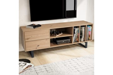 Lavbord Wohnling moderne sponplate, 2 skuffer, oppbevaringsbrett, metallben, moderne stil Eik - Eik - Møbler - TV- & Mediamøbler - Mediestativ & veggfeste - TV-veggfeste