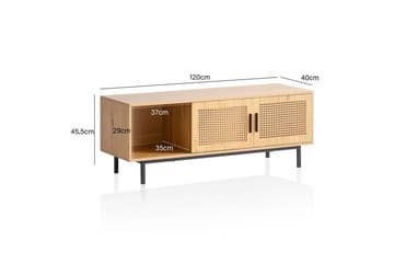 Lavbord Wohnling sponplate foliert med 2 skyvedører, wienerflette, moderne stil Eik - Eik - Møbler - TV- & Mediamøbler - Mediestativ & veggfeste - TV-veggfeste