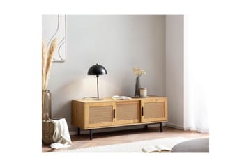 Lavbord Wohnling sponplate foliert med 2 skyvedører, wienerflette, moderne stil Eik - Eik - Møbler - TV- & Mediamøbler - TV benk & mediabenk