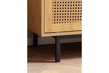 Lavbord Wohnling sponplate foliert med 2 skyvedører, wienerflette, moderne stil Eik - Eik - Møbler - TV- & Mediamøbler - TV benk & mediabenk