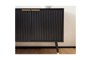 Lavbord Wohnling Sponplate Svart Foliert med 2 Dører Moderne Eik med Metallben - Møbler - TV- & Mediamøbler - TV benk & mediabenk