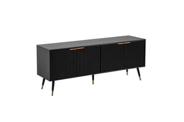 Lavbord Wohnling Sponplate Svart Foliert med 2 Dører Moderne Eik med Metallben - Møbler - TV- & Mediamøbler - TV benk & mediabenk