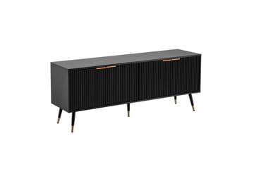Lavbord Wohnling Sponplate Svart Foliert med 2 Dører Moderne Eik med Metallben - Møbler - TV- & Mediamøbler - Mediestativ & veggfeste - TV-veggfeste