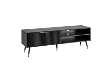 Lavbord Wohnling Sponplate Svart Foliert med 2 Dører Oppbevaringsbrett Moderne - Møbler - TV- & Mediamøbler - TV benk & mediabenk