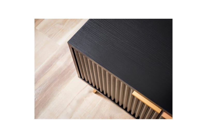 Lavbord Wohnling Sponplate Svart Foliert med 2 Dører Oppbevaringsbrett Moderne - Møbler - TV- & Mediamøbler - TV benk & mediabenk