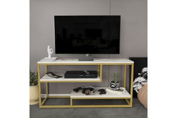 Lorin Gulvstående TV-benk 120 cm med Oppbevaring i Malt Tre - Hvit - Møbler - TV- & Mediamøbler - TV benk & mediabenk
