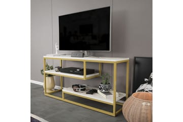 Lorin Gulvstående TV-benk 120 cm med Oppbevaring i Malt Tre - Hvit - Møbler - TV- & Mediamøbler - TV benk & mediabenk