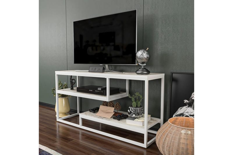 Lorin TV-benk 120 cm - Hvit - Møbler - TV- & Mediamøbler - TV benk & mediabenk