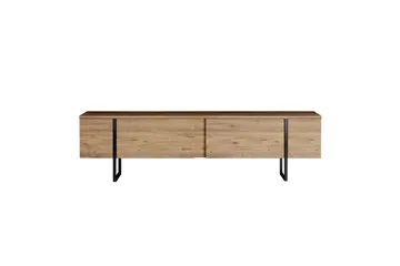 Luxe Gulvstående TV-benk 180 cm med Oppbevaring i Furu - Beige - Møbler - TV- & Mediamøbler - TV benk & mediabenk