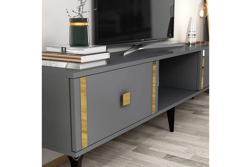 Male TV-benk 150 cm - Antrasitt/Gull - Møbler - TV- & Mediamøbler - TV benk & mediabenk