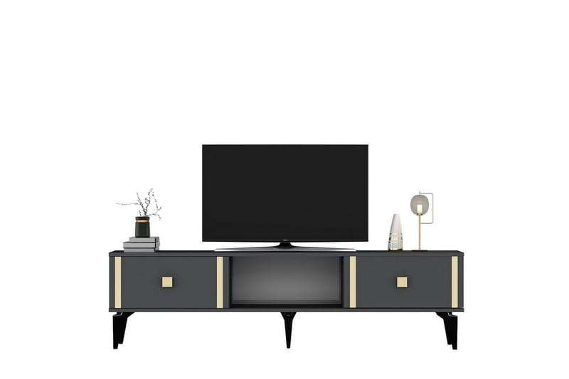 Male TV-benk 150 cm - Antrasitt/Gull - Møbler - TV- & Mediamøbler - TV benk & mediabenk