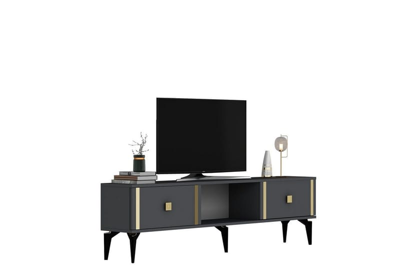 Male TV-benk 150 cm - Antrasitt/Gull - Møbler - TV- & Mediamøbler - TV benk & mediabenk