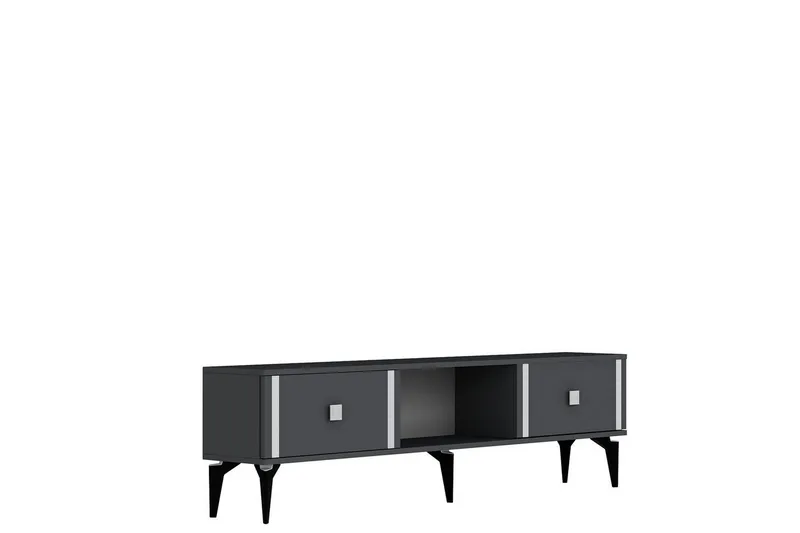 Male TV-benk 150 cm, Antrasitt/Sølv