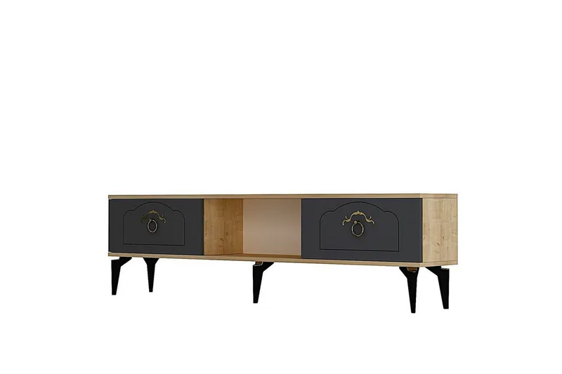 Maren TV-benk 150 cm, Eik/Antrasitt