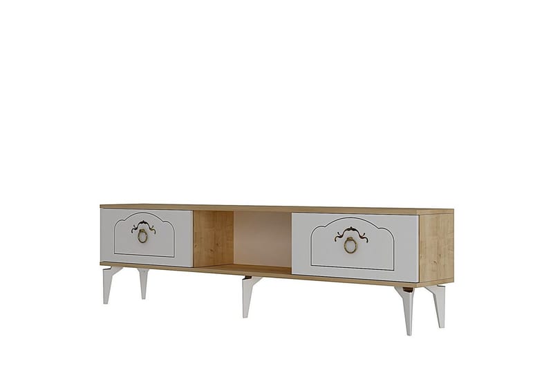 Maren TV-benk 150 cm - Eik/Hvit - Møbler - TV- & Mediamøbler - TV benk & mediabenk