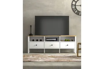 Marven TV-benk 160 cm - Natur/Hvit - Møbler - TV- & Mediamøbler - TV benk & mediabenk