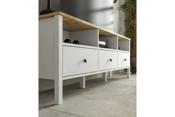 Marven TV-benk 160 cm - Natur/Hvit - Møbler - TV- & Mediamøbler - TV benk & mediabenk