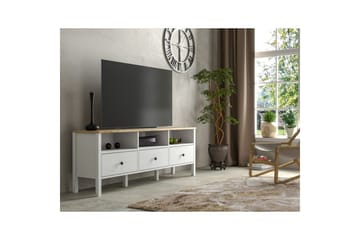 Marven TV-benk 160 cm - Natur/Hvit - Møbler - TV- & Mediamøbler - TV benk & mediabenk