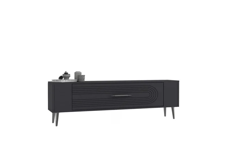 Mirel TV-benk 120 cm, Antrasitt/Sølv